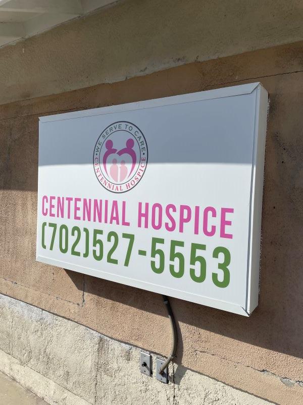 Centennial Hospice Building Sign